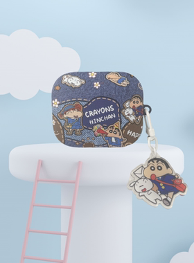 卡通复古牛仔蜡笔小新适用redmi红米buds5pro保护壳小米5蓝牙耳机套盒buds8pro活力版bus6壳bud7硅胶磨砂软壳