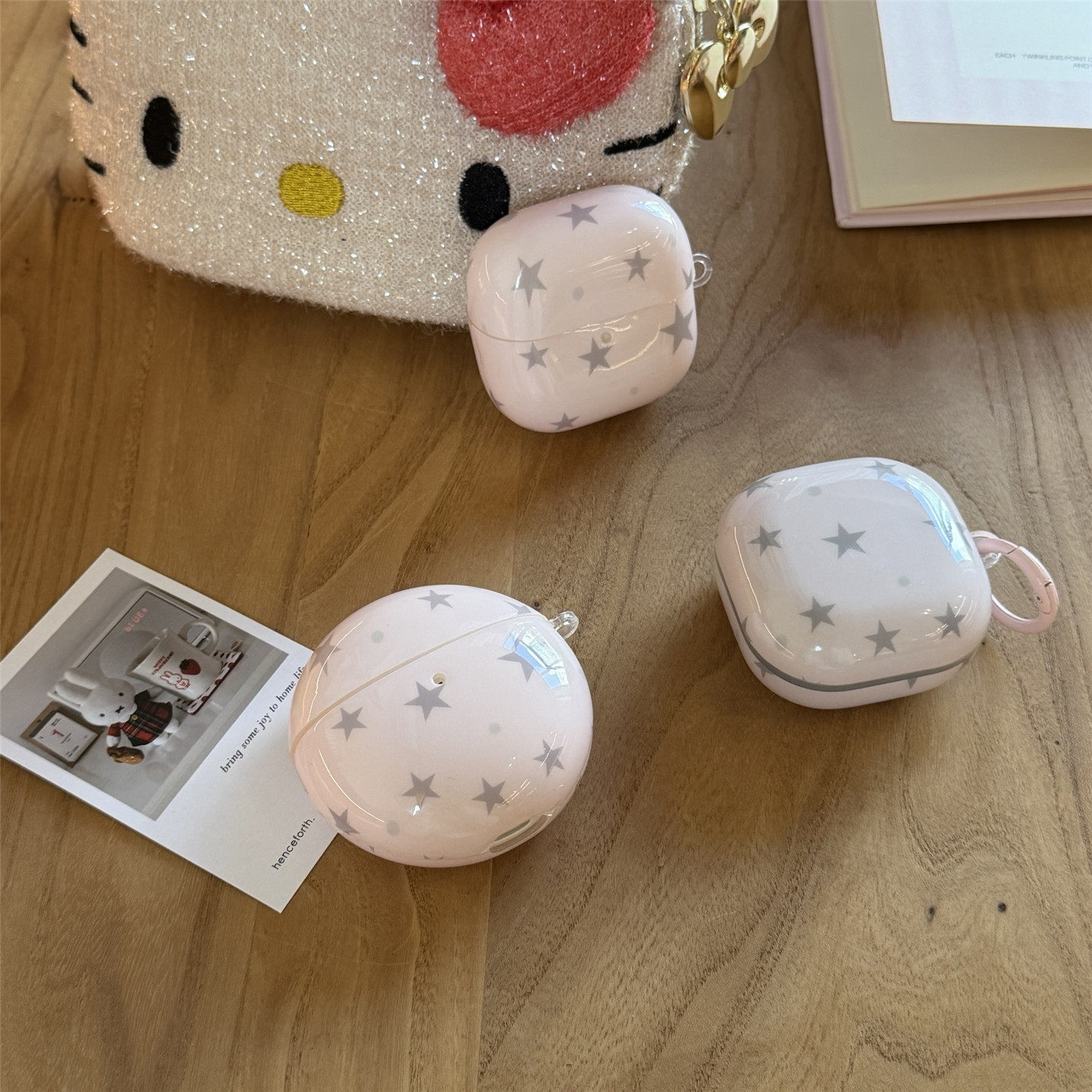 韩风粉底星星适用华为freebuds 7i耳机壳新款FreeClip2耳机壳Freebuds se3无线蓝牙5i耳机壳三星budsLivepro3