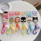 卡通可爱大脸KT猫酷企鹅适用于三星zflip5 4酷企鹅手机壳Galaxy Flip3青蛙折叠屏全包防摔硅胶软壳保护套女