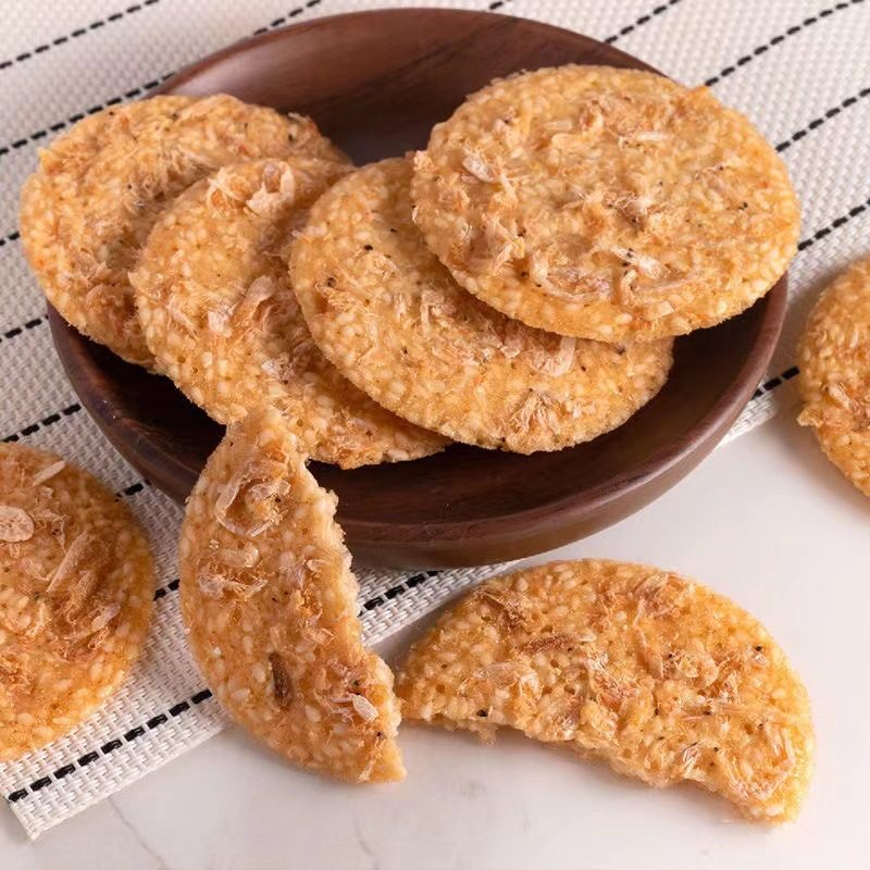 薄脆饼山药虾皮芝麻薄饼脆饼香脆虾芝麻香酥早餐休闲网红零食