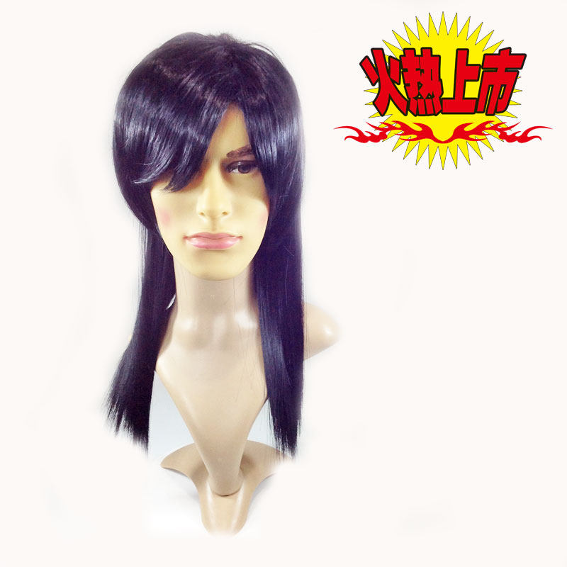 狼尾短发中分鲻鱼头男假发套抖音搞笑表情包舞台表演日本和服武士