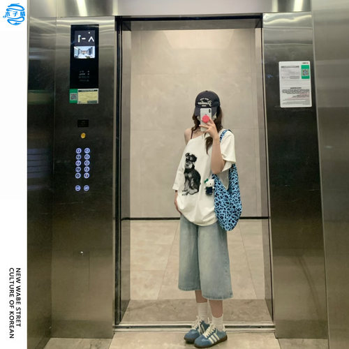 复古高腰显瘦牛仔短裤女