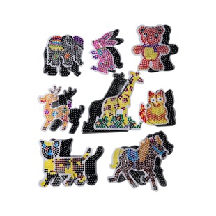 5mm拼豆豆模板套装卡通动物1比1拼豆图纸手工拼板diy儿童玩具