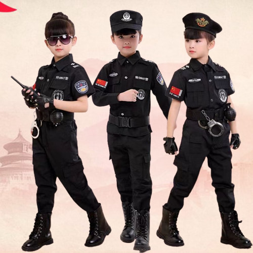 儿童特警警服特种兵服装男童保安衣服警察服小孩制服工作服套装