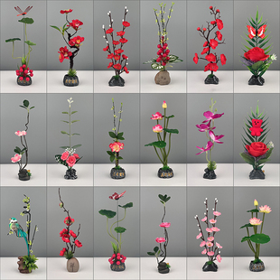 酒店意境菜品冷菜盘饰餐饮刺身摆盘装饰花草创意小摆件寿司点缀花