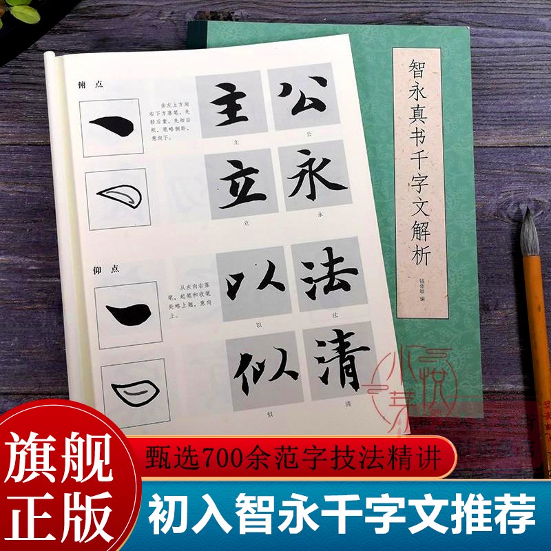 【旗舰正版】智永真书千字文解析 精选700范字笔画、结构、技法精讲  楷书初学者入门技法教程 毛笔书法字帖中小学生临摹教材书籍