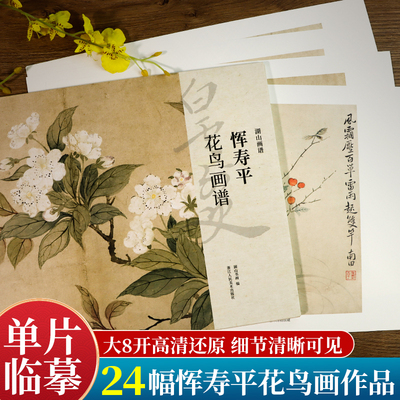 湖山画谱 恽寿平花鸟画谱 单片散装/册页立轴兼有/散页盒装高清还原/可临摹鉴赏装饰收藏 恽寿平花鸟画册页精选国画临摹卡书籍正版