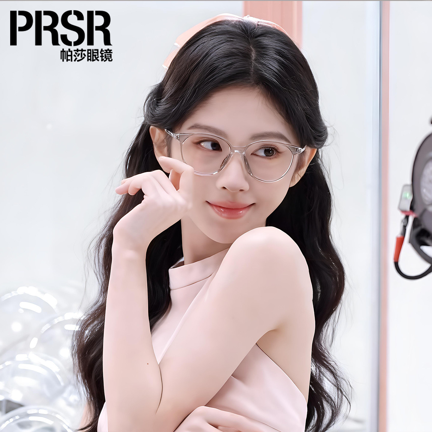 PRSR帕莎冷茶色眼镜框女高智感黑框素颜小香圆框镜架可配近视度数