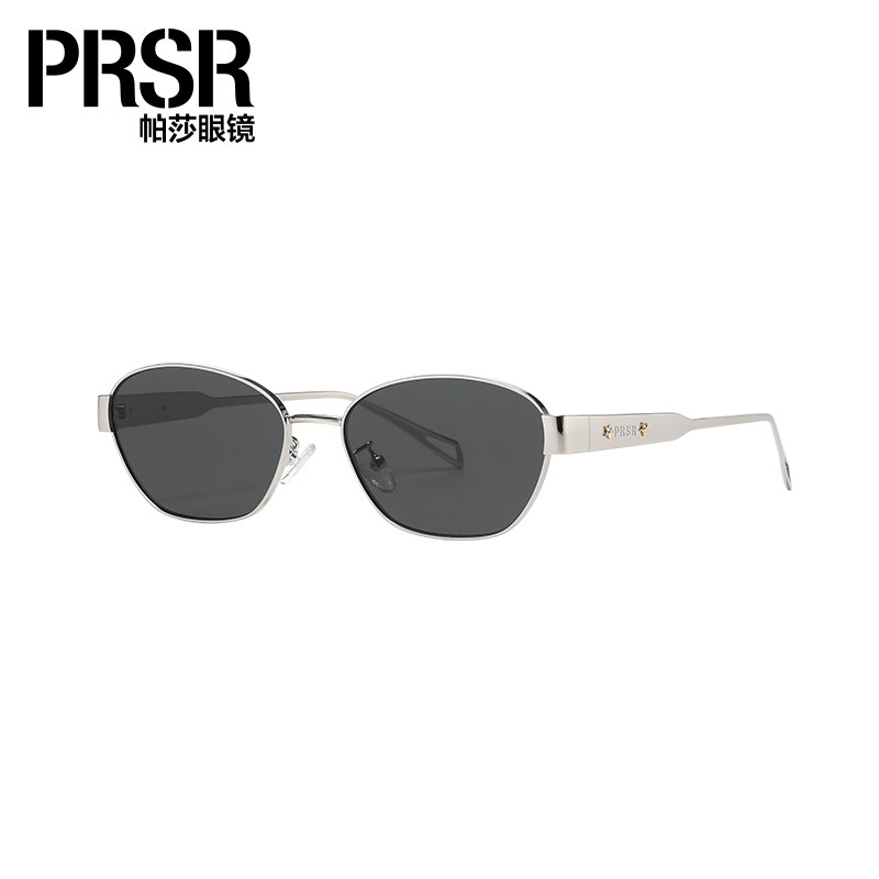 帕莎2025年新款超轻金属窄框猫眼太阳镜女男防紫外线开车近视墨镜