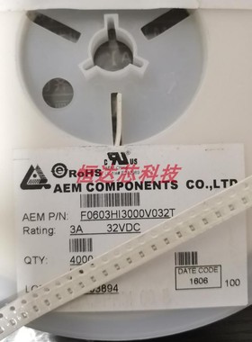 F0603HI3000V032T力特进口表面贴装式陶瓷保险丝3A32VM0603保险丝
