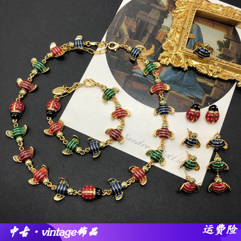 中古珐琅镀真金彩釉可爱小蜜蜂瓢