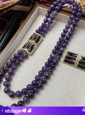 典雅双层玛瑙串珠长款项链毛衣链