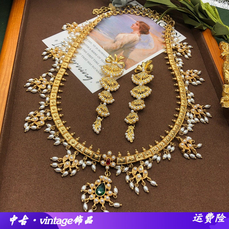 西洋中古重工巴洛克珍珠短款项链