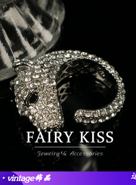 中古vintage精致密镶满钻合金动