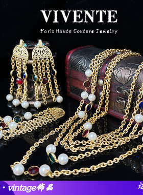 水钻欧式复古多层项链套装铜项链