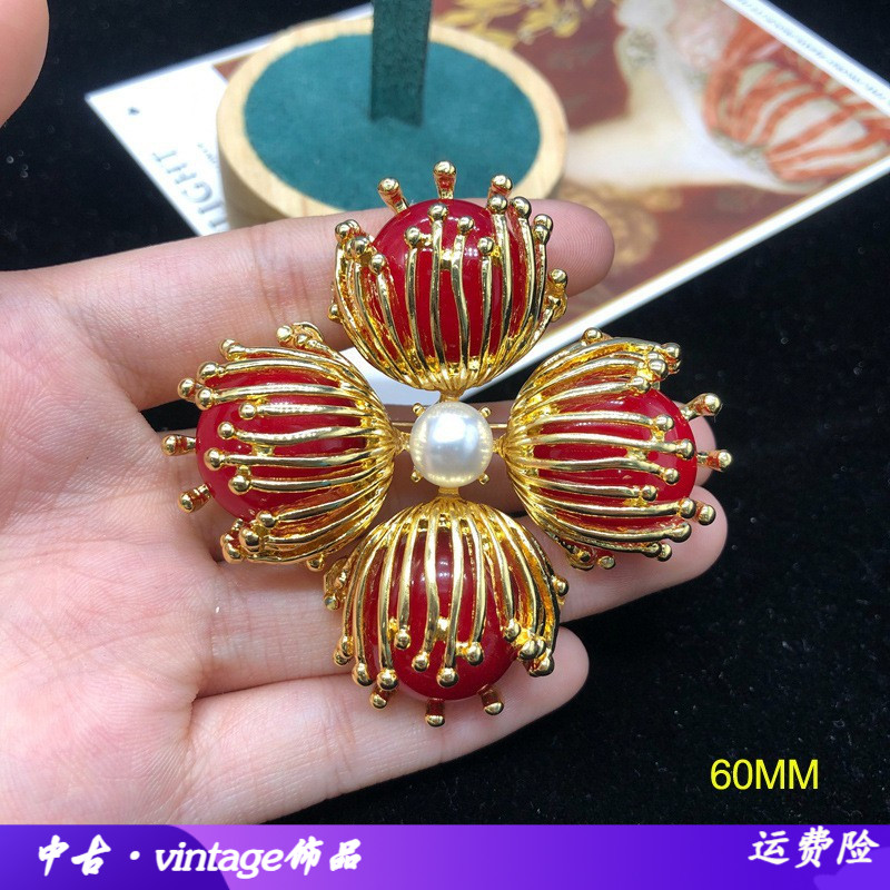 中古时尚别针小众轻奢花蕊镂空设