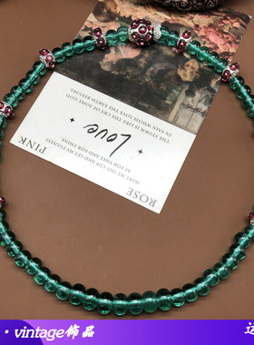 设计感百搭气质绿色琉璃算盘珠串