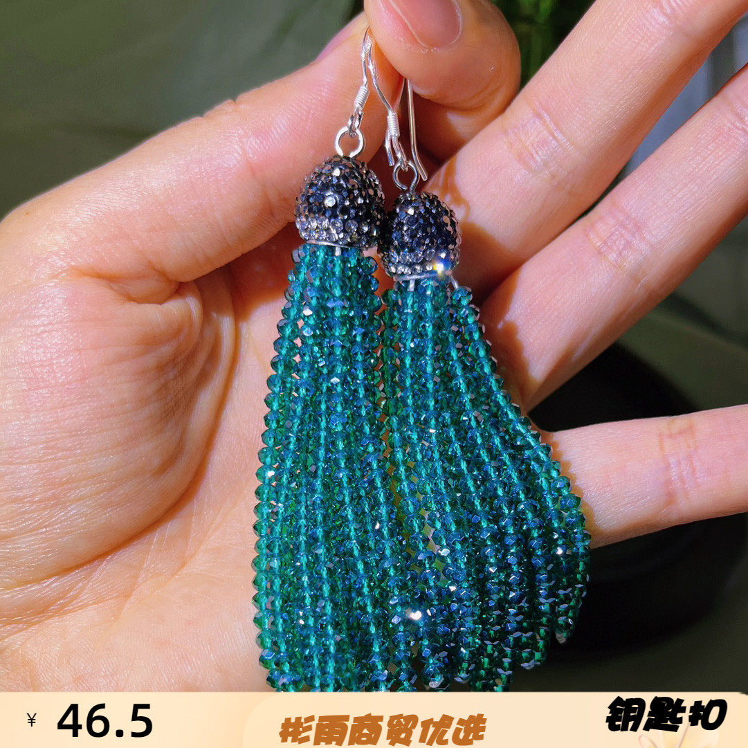 原创设计人造水晶新款复古耳环
