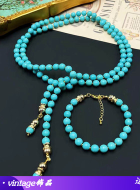 青岛vintage夏季新款石头蓝色海