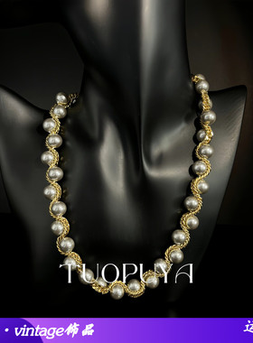 法式优雅链条珍珠锁骨链简约气质