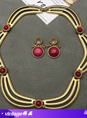 饰品欧美复古风重工镶嵌石头项链