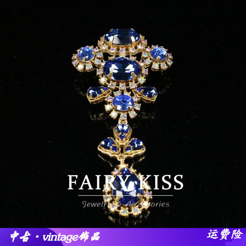 中古复古款精致轻奢镶钻古典胸针