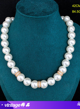 秋冬简约珍珠项链电镀真金复古宝