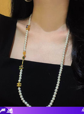 高品质秋冬复古深海贝珠仿珍珠毛