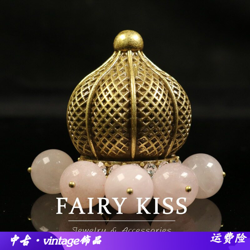 中古复古风做旧琉璃坠重工胸针女