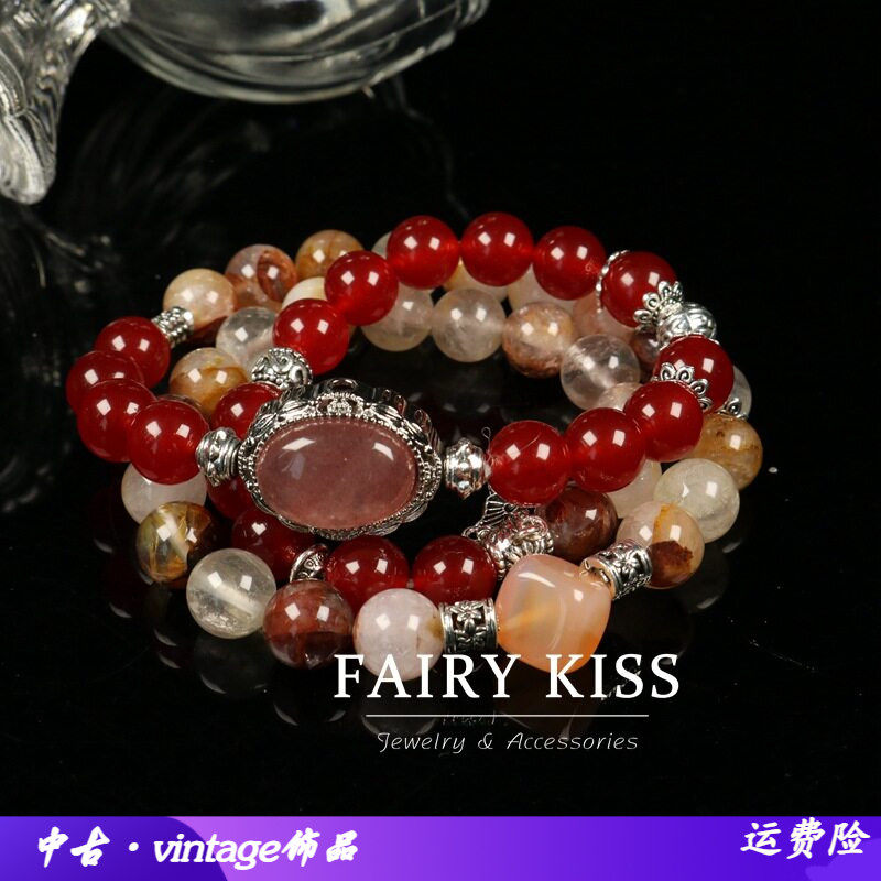 225新款多层弹力水晶手链手工diy串珠夏季清凉手饰百搭女款饰品