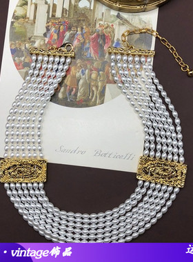 法式复古风饰品个性设计感多层珍