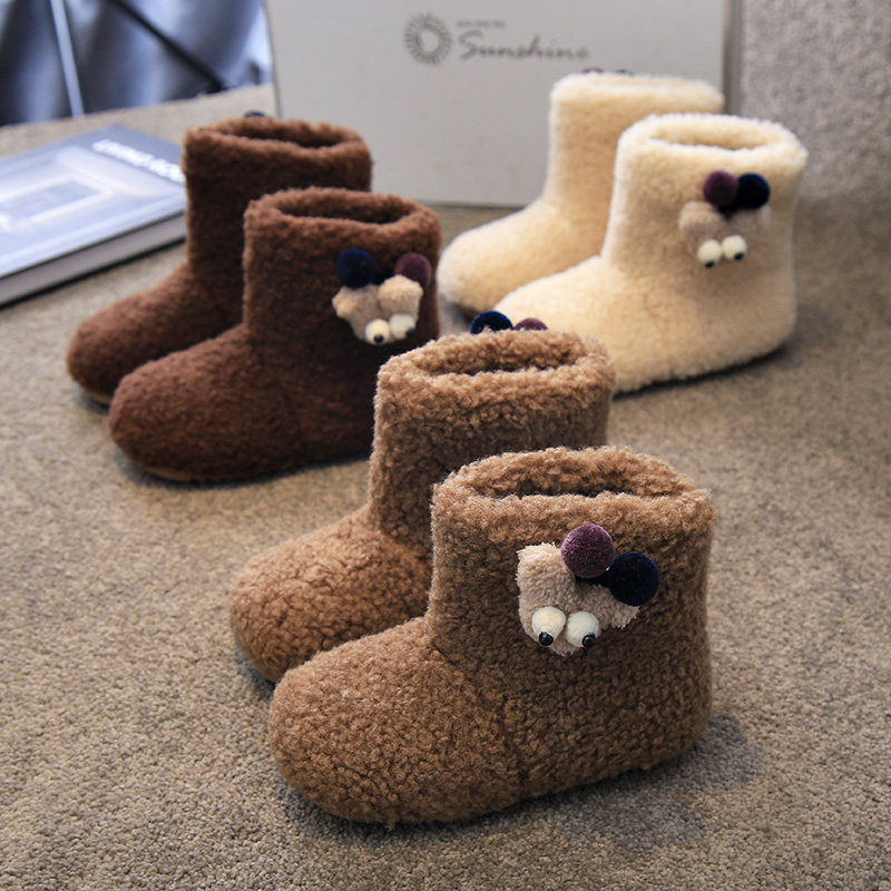 2025冬季新款儿童毛毛靴卡通大眼怪宝宝棉靴男童女童毛毛鞋软底潮,童鞋/婴儿鞋/亲子鞋,棉靴,淘宝优惠券,粉丝福利购,淘宝优惠卷