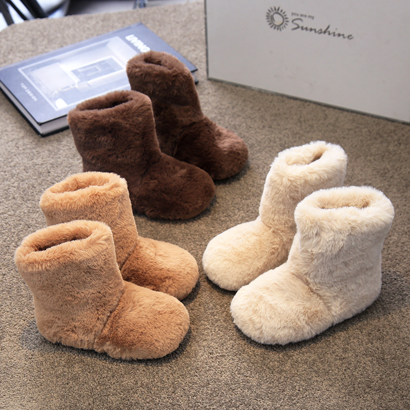 女童毛毛靴二棉靴子2025冬款棉靴