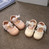 新款 儿童鞋 女童鞋 2026夏季 子公主风包头凉鞋 洋气宝宝鞋 半包跟皮鞋