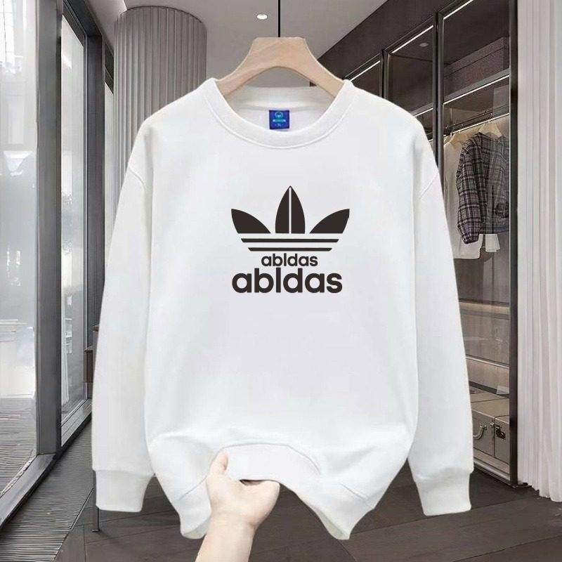 春秋冬季加绒加厚卫衣男重磅美式新款圆领套头休闲百搭长袖上衣服