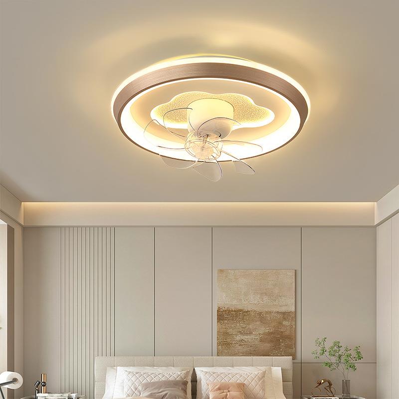 卧室风扇灯创意个性圆形家用现代简约网红北欧餐厅书房吸顶电扇灯