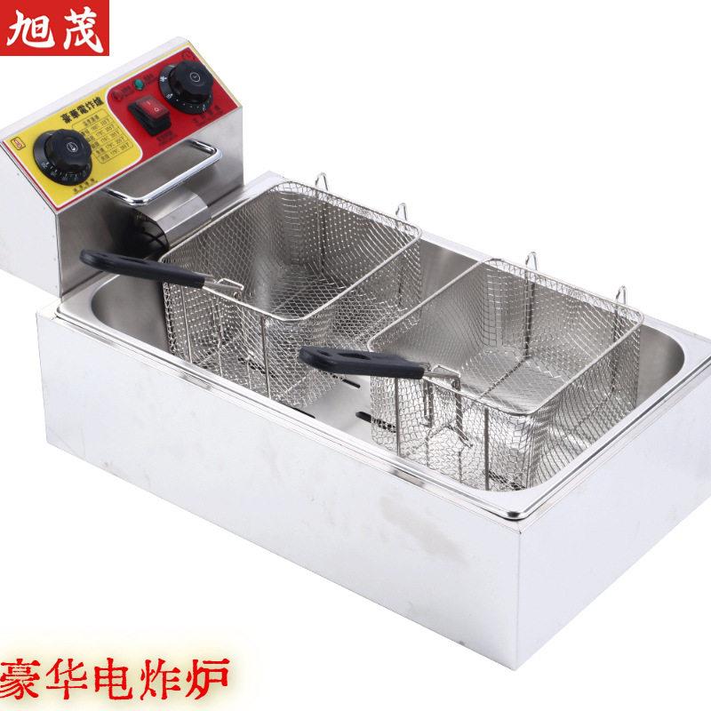 旭茂西厨豪华商用加厚油盆不锈钢电炸锅家用摆摊薯条电炸炉厂家