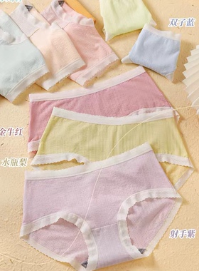 花仙子M四条包邮棉莫提花22181舒适中腰三角内裤石墨烯少女裤头