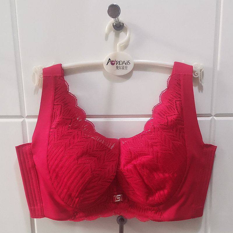 奥尔黛丝新款特价大红色文胸聚拢2720 CD调整型内衣大胸显小薄棉