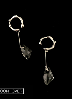 MOON OVER c型半圈水晶吊坠耳坠无耳洞耳骨夹