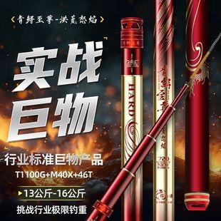青鲟至尊洪荒怒焰巨物竿19调T1100+M40X碳布无铅拖钓500斤内