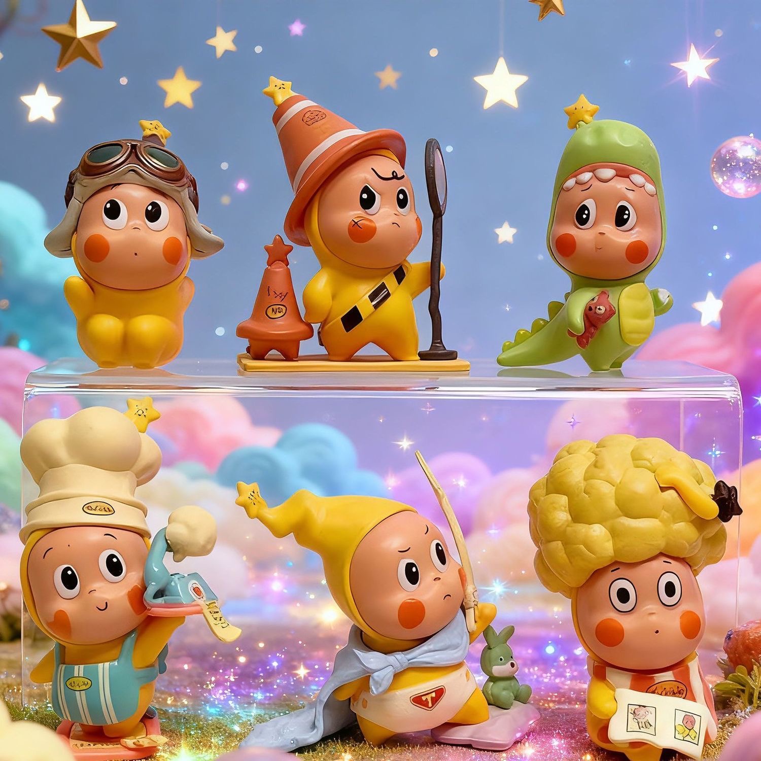 可爱大号星星人系列潮玩盲盒桌面装饰摆件大娃大厨小王子女生礼物