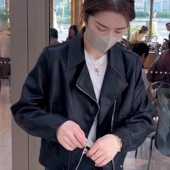 休闲小皮衣外套女2025春秋季 夹克 短款 新款 宽松显瘦pu皮机车服时尚
