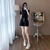 女夏季 宽松显瘦时尚 减龄短袖 网红炸街运动休闲套装 短裤 两件套洋气