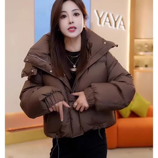 外套 2025欧货洋气连帽羽绒服短款 美拉德穿搭高级感棉服女款 秋冬季