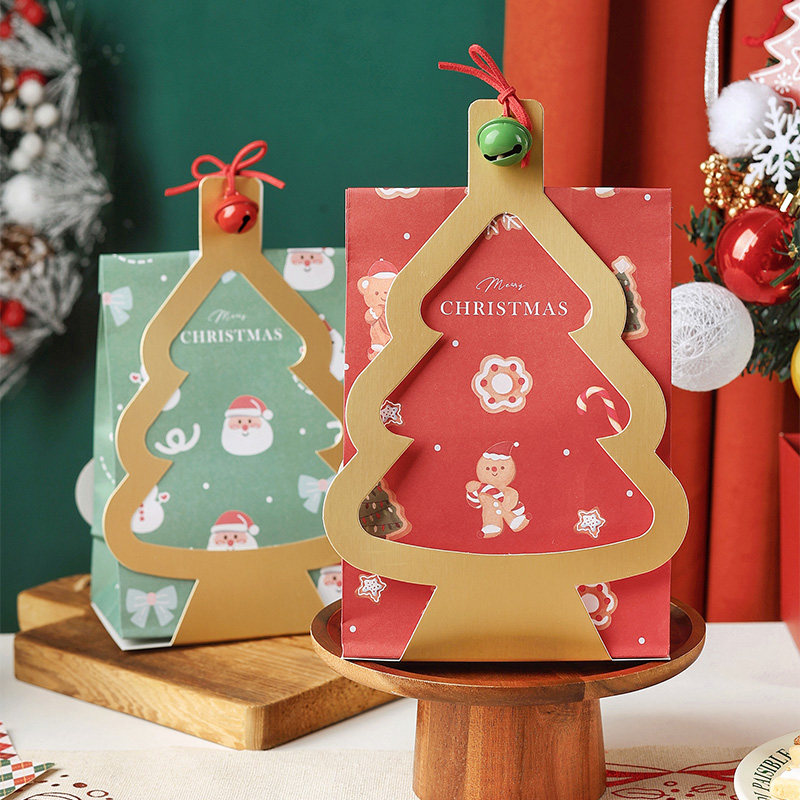 圣诞糖果袋纸袋礼品袋曲奇饼干包装袋手提雪花酥太妃糖牛轧糖袋子