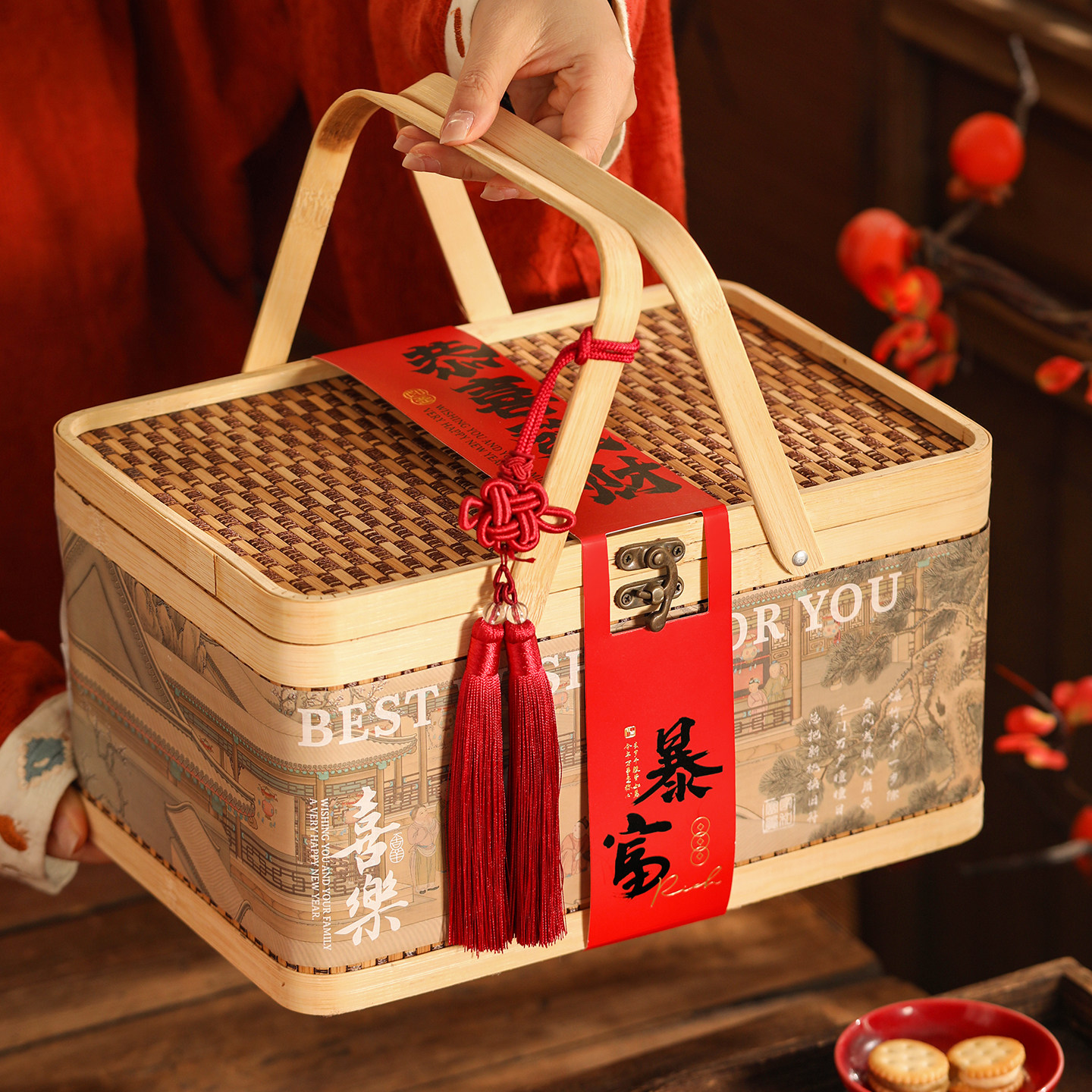 2026新年礼盒空盒马年春节包装盒过年糖果零食饼干盒子竹编篮定制,厨房/烹饪用具,点心包装盒/包装袋,淘宝优惠券,粉丝福利购,淘宝优惠卷