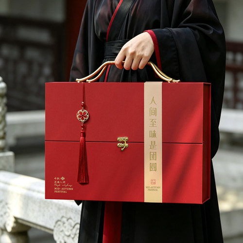 2026中秋新款月饼包装盒高档8粒手提硬盒100克蛋黄酥礼盒空盒定制