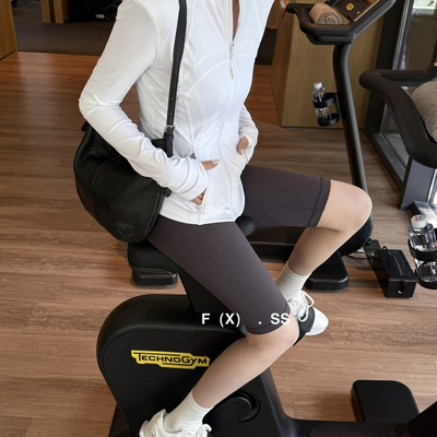 F(X)-春上新简约百搭撞线迹宽松长袖T恤长袖T恤(瑜伽长袖T)7867