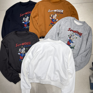 More有熊秋上新动漫老鼠印花长袖卫衣卫衣8689